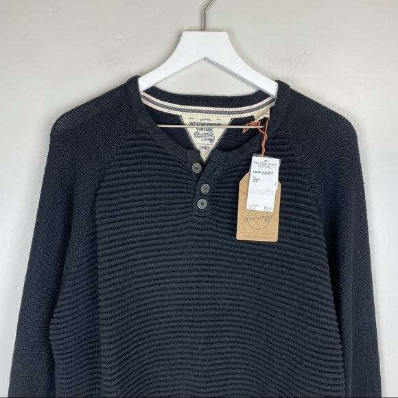 Weatherproof Ottoman Stitch Henley Sweater - Picture 4 of 6